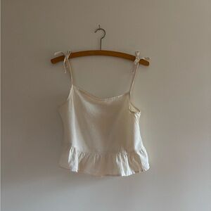 Bees and Bones peplum hem tie strap tank